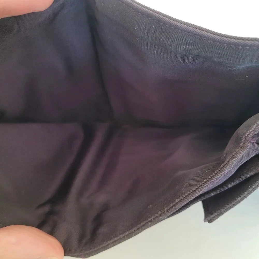 PRADA Vintage Tessuto Chic Purple Nylon Logo‎ Wallet Medium Trifold Card Bill